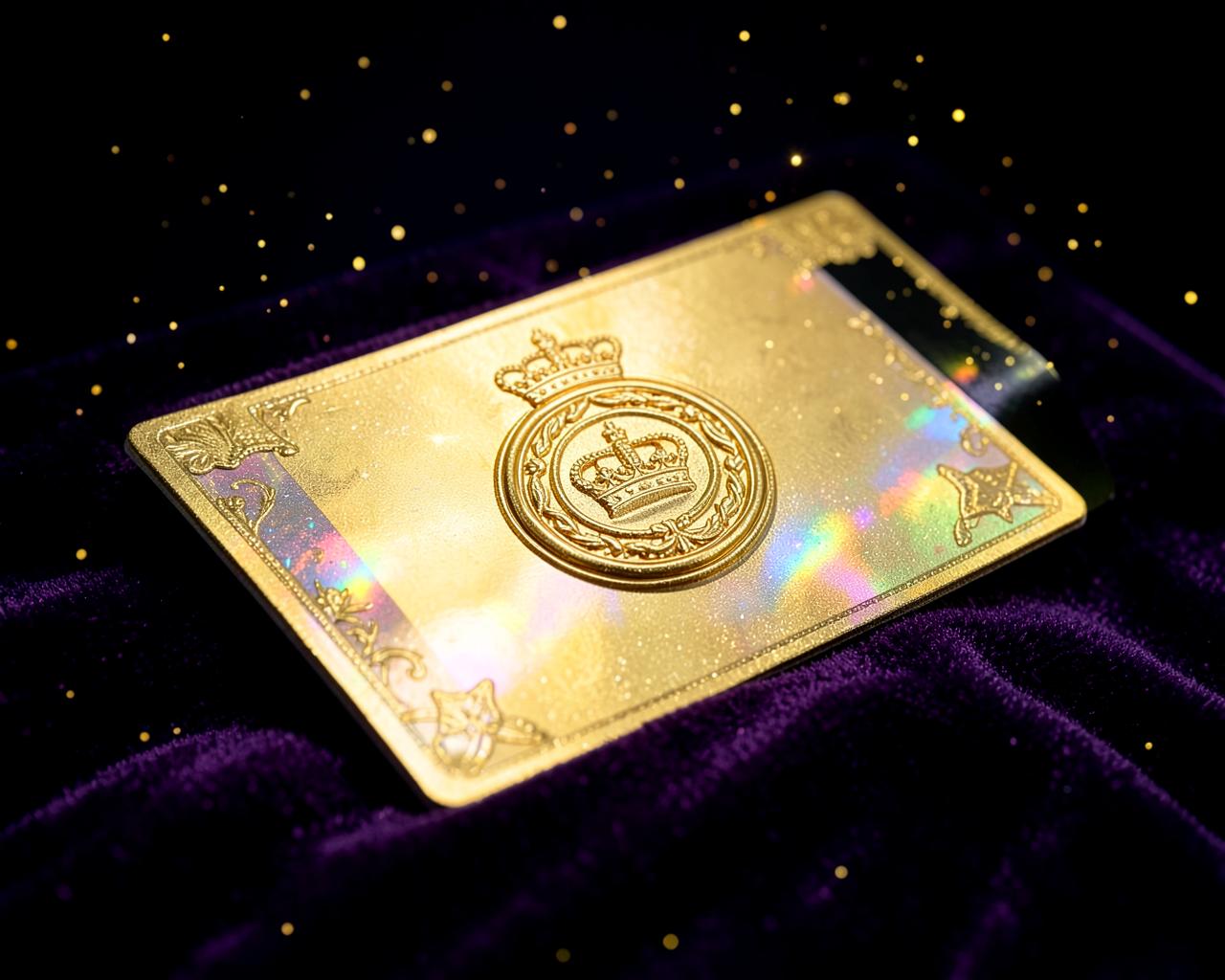 Official PrizeOne Million gold game card with embossed crown seal